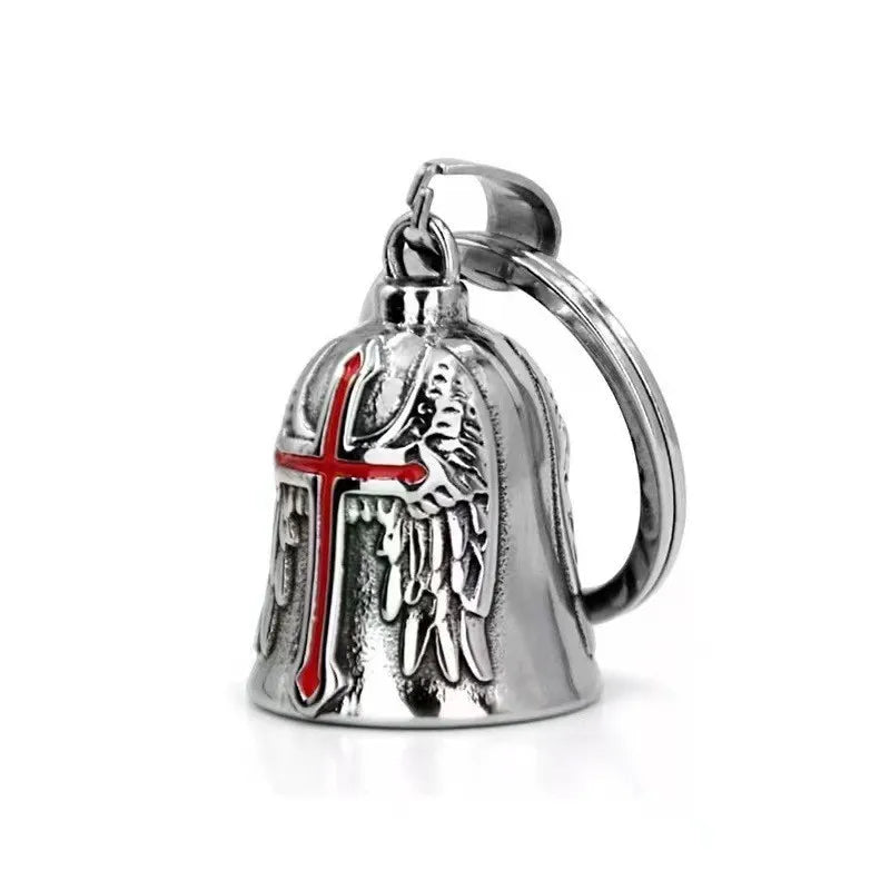 Llavero de la suerte para motocicleta Guardian Bell, campana de motocicleta negra aceitosa, protección para motorista, accesorio para coches eléctricos para motocicletas