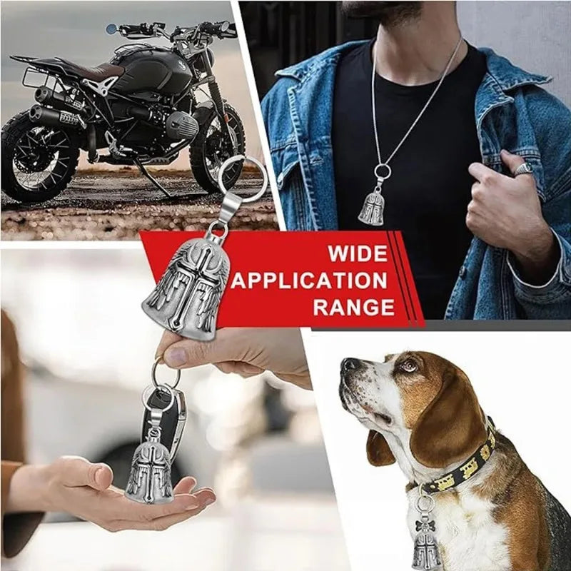 Llavero de la suerte para motocicleta Guardian Bell, campana de motocicleta negra aceitosa, protección para motorista, accesorio para coches eléctricos para motocicletas